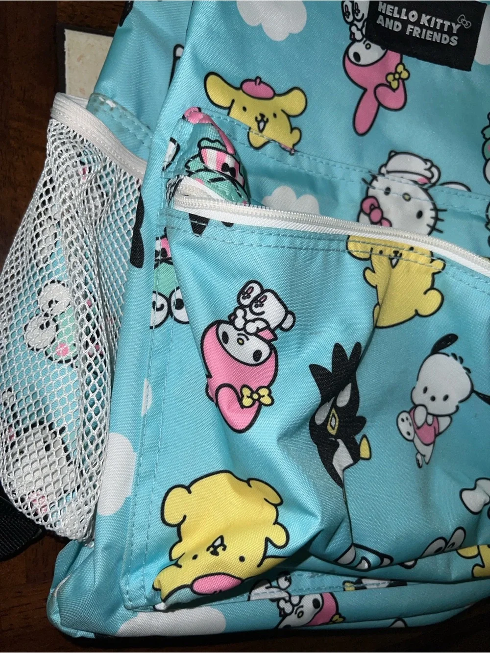 Hello Kitty Light Blue Kids Backpack with Multicolor Characters